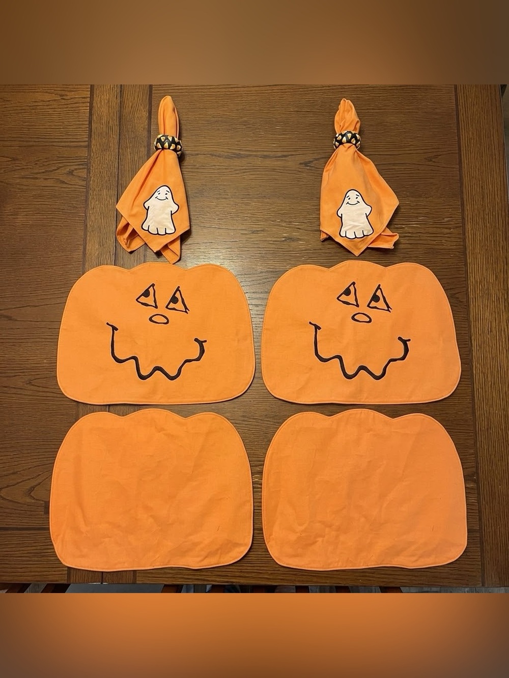 Ghost Napkin Set and Pumpkin Placemats.